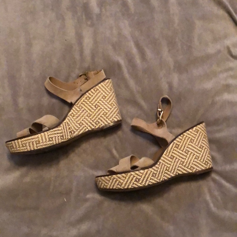 Suede platform shoes.